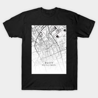 Delft Netherlands City Map white T-Shirt